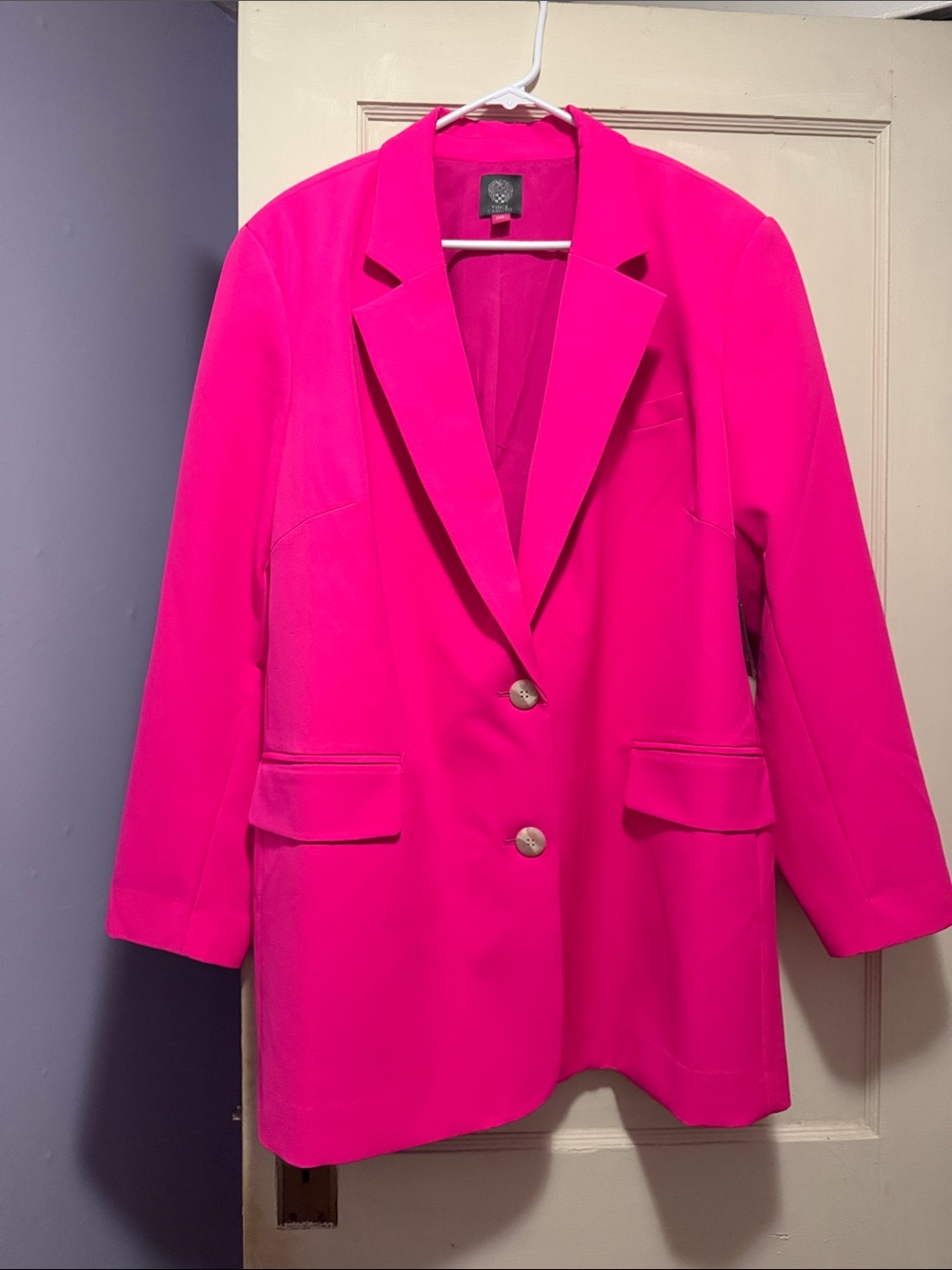 Vince Camuto Bright Hot Pink Single-Breasted Blazer